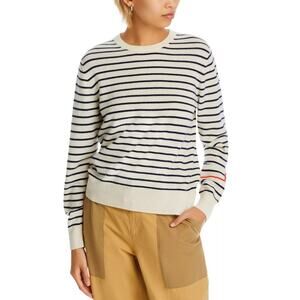 Kule Women Ivory Cashmere Cable Knit The Betty Love Crewneck Sweatshirt Size S